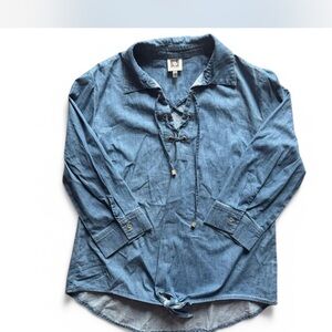 Anne Klein Chambray Denim Blouse